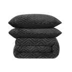 Dekbedovertrek teddy polyester chevron antraciet 200 x 200/220 cm, met kussenslopen voor de slaapkamer
