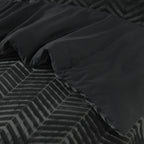 Dekbedovertrek teddy polyester antraciet chevron visgraat 240 x 200/220 cm, met kussenslopen