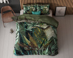 Dekbedovertrek De Botanische Tuin groen met bladprint 200 x 200/220 cm voor de slaapkamer