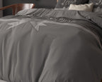 Dekbedovertrek Pure Love grijs 240 x 200/220 cm, romantische print Our Love is pure voor de slaapkamer