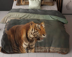 Dekbedovertrek tijger natuurprint taupe 240 x 200/220 cm voor de slaapkamer