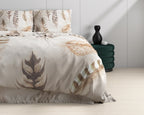 Dekbedovertrek katoen Furtails veren zand 240 x 220 cm, met 2 kussenslopen 60 x 70 cm
