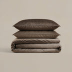 Dekbedovertrek fluweel effen taupe 240 x 220 cm, set met 2 kussenslopen 60 x 70 cm voor de slaapkamer