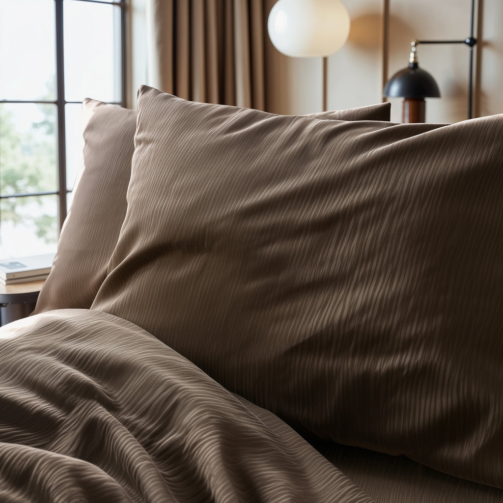 Dekbedovertrek fluweel effen taupe 240 x 220 cm, set met 2 kussenslopen 60 x 70 cm voor de slaapkamer