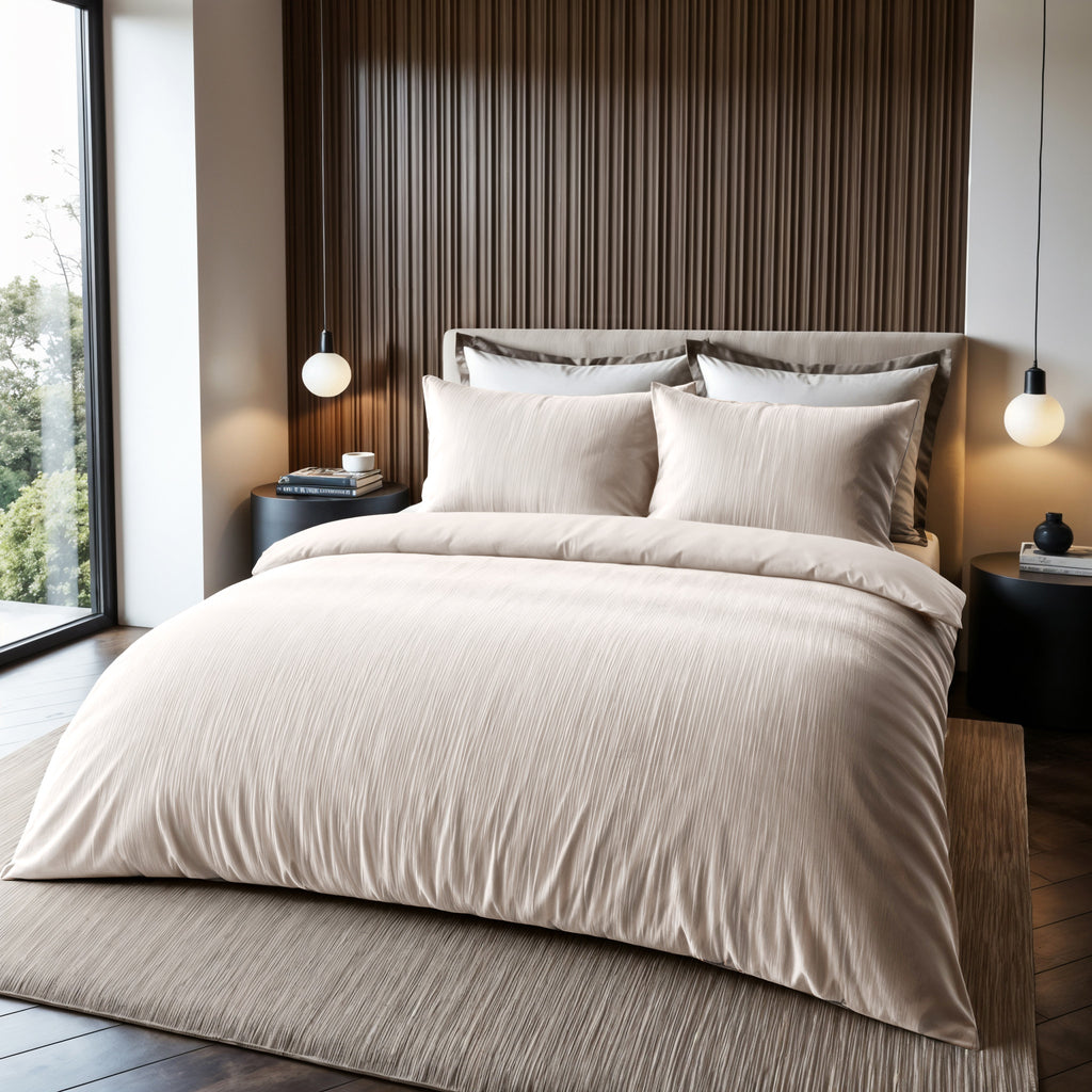 Dekbedovertrek fluweel crème 140 x 220 cm, met 1 kussensloop 60 x 70 cm