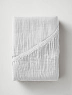 Hoeslaken katoen mousseline wit 90 x 200 cm, hoekhoogte 40 cm, voor matras en boxspring