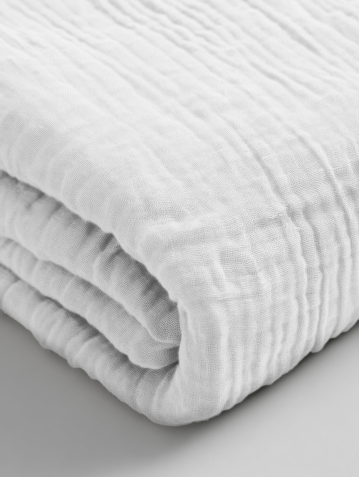 Hoeslaken katoen mousseline wit 90 x 200 cm, hoekhoogte 40 cm, voor matras en boxspring