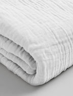Hoeslaken katoen mousseline wit 160 x 200 cm, hoekhoogte 30 cm, anti-huisstofmijt voor slaapkamer