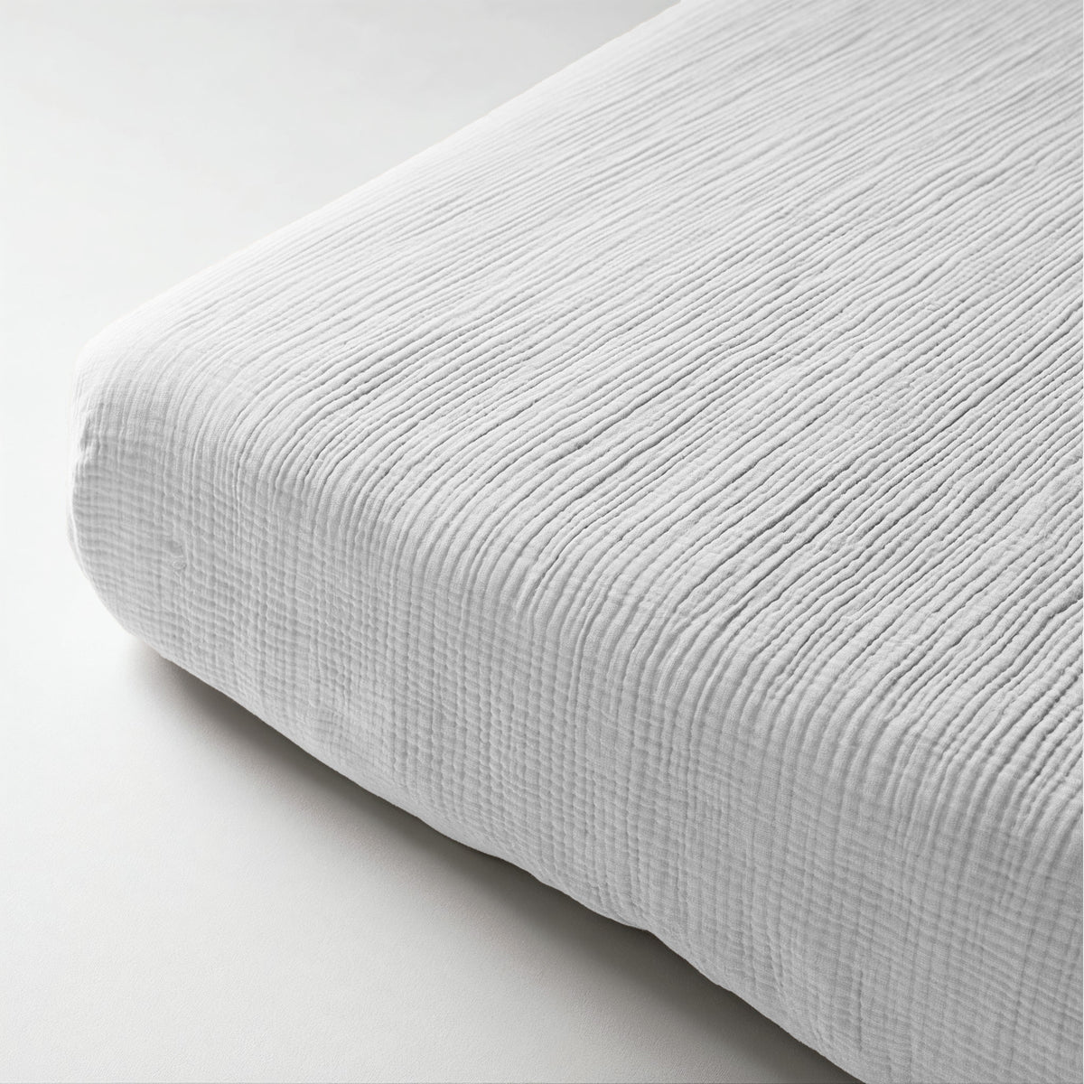Hoeslaken katoen mousseline wit 160 x 200 cm, hoekhoogte 30 cm, anti-huisstofmijt voor slaapkamer