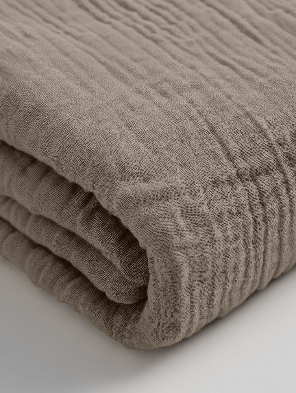 Hoeslaken katoen mousseline taupe 140 x 200 cm, hoekhoogte 30 cm, voor matras en boxspring