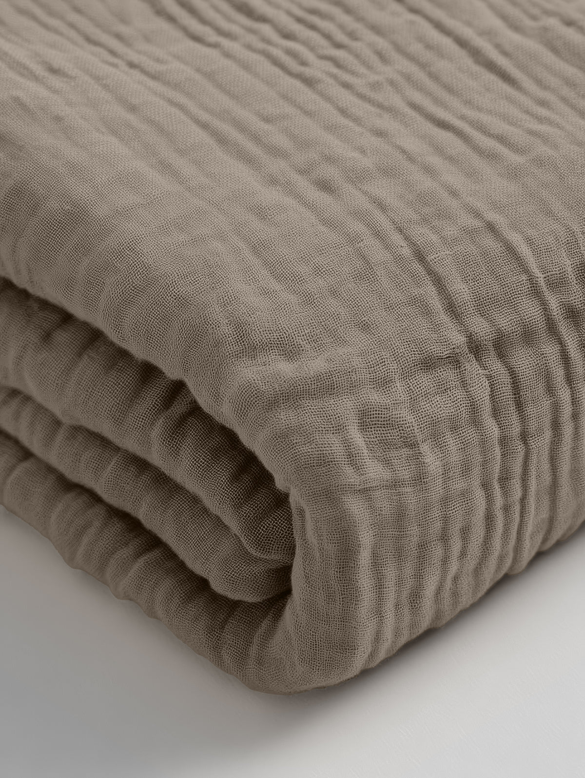 Hoeslaken katoen mousseline taupe 140 x 200 cm, hoekhoogte 30 cm, voor matras en boxspring