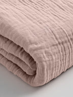 Hoeslaken katoen mousseline blushroze 180 x 200 cm, hoekhoogte 30 cm, slaapkamer