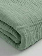 Hoeslaken katoen mousseline groen 90 x 200 cm, hoekhoogte 30 cm, voor matras en boxspring