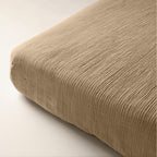 Hoeslaken katoen mousseline zand 140 x 200 cm, hoekhoogte 30 cm, voor matras en boxspring