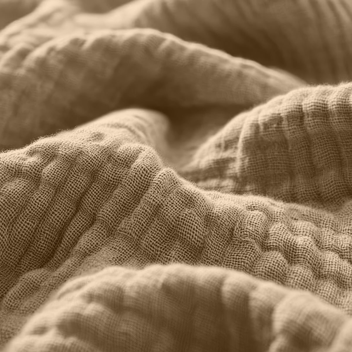Hoeslaken katoenmousseline zand 160 x 200 cm, hoekhoogte 30 cm, voor boxspring en matras