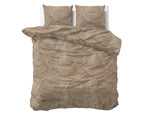 Dekbedovertrek katoen Amber beige bruin 200 x 220 cm, met 2 kussenslopen 60 x 70 cm