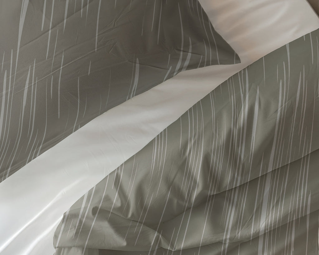 Dekbedovertrek katoen Mellow Stone grijs 240 x 220 cm, met 2 kussenslopen 60 x 70 cm