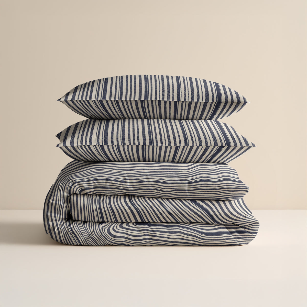 Dekbedovertrek katoen Regatta blauw gestreept 200 x 220 cm, met 2 kussenslopen 60 x 70 cm