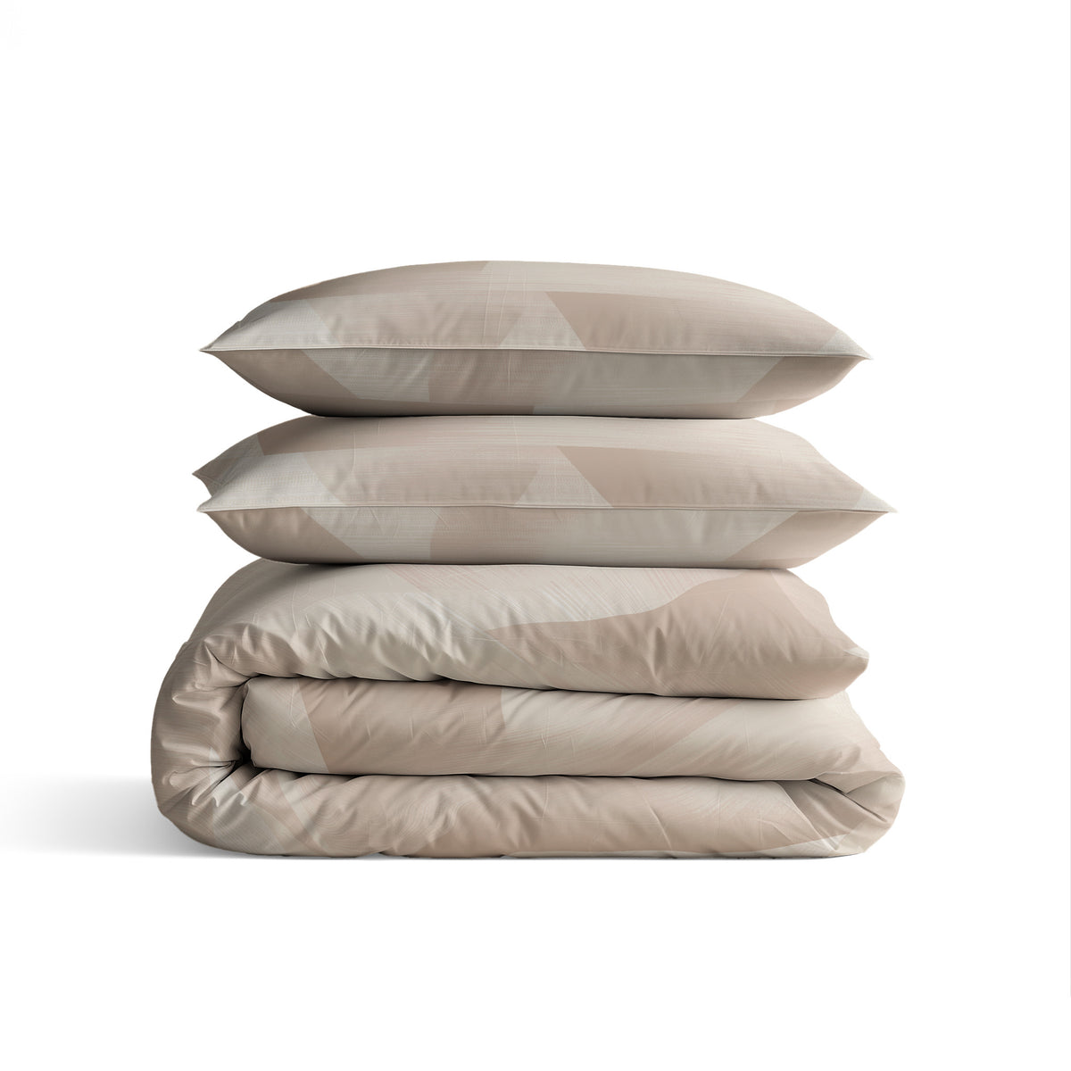 Dekbedovertrek katoen Blush Hoeken zand beige 200 x 220 cm, met 2 kussenslopen 60 x 70 cm