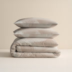 Dekbedovertrek katoen Blush Angles zand beige 240 x 220 cm, met 2 kussenslopen 60 x 70 cm