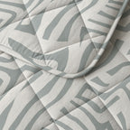 Lazy dekbed polyester microvezel Eran groen/wit 140 x 200 cm, dekbed en overtrek in één met kussensloop
