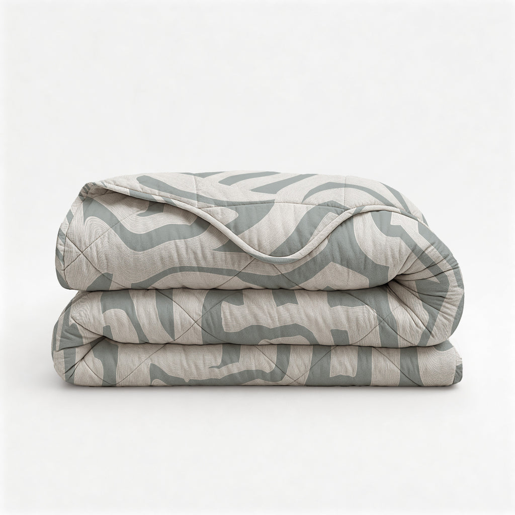 Lazy dekbed polyester microvezel Eran groen wit 200 x 200 cm, met 2 kussenslopen 60 x 70 cm