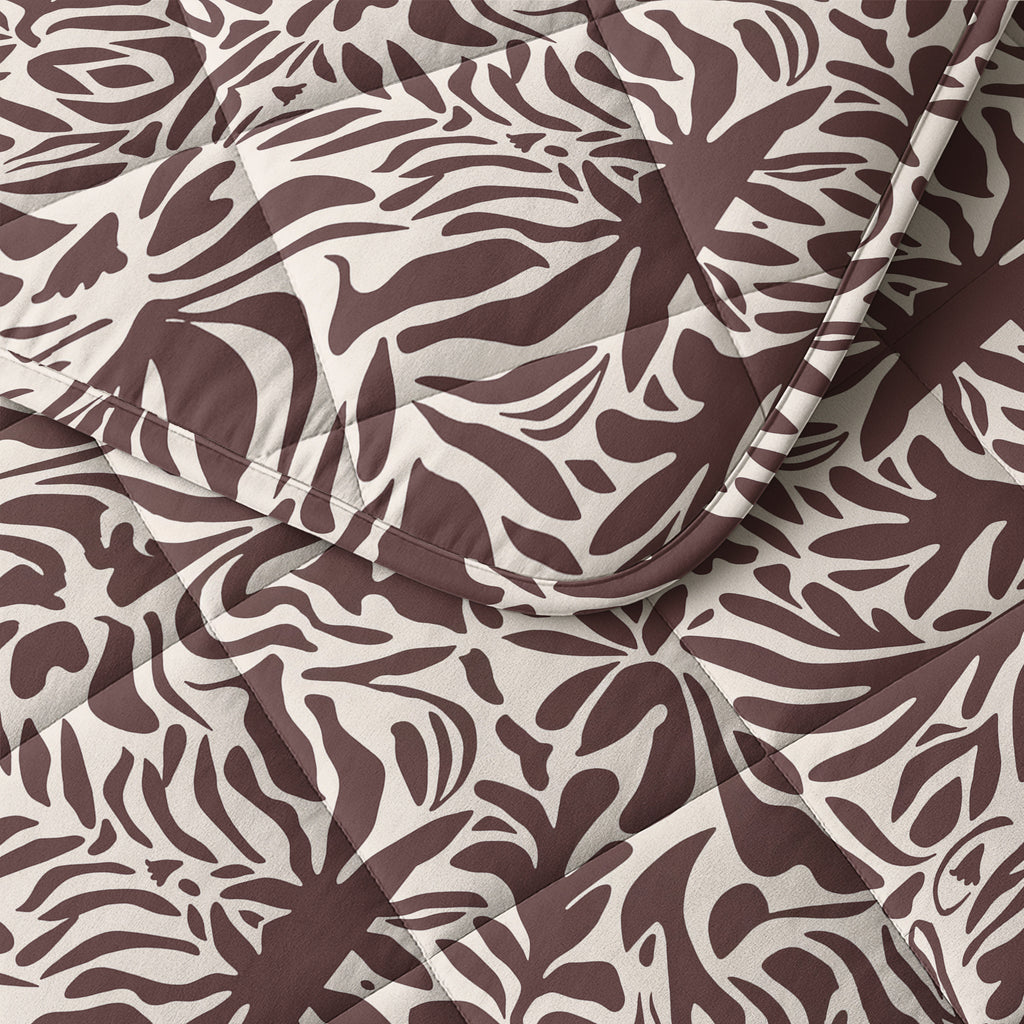 Lazy dekbed 2-in-1 polyester microvezel Denzo rood/bruin/wit 140 x 220 cm, met kussensloop 60 x 70 cm