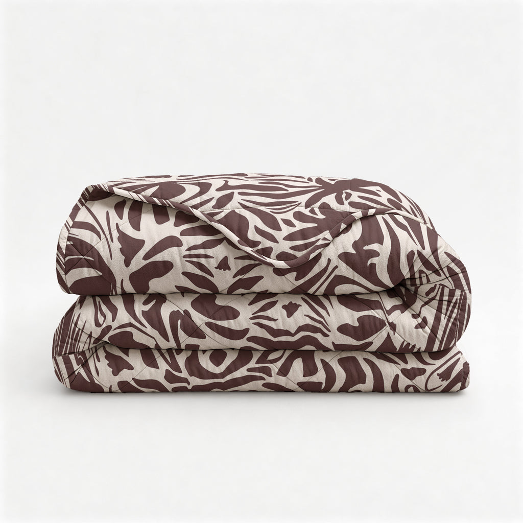 Lazy dekbed alles-in-één polyester microvezel bruin Denzo 240 x 220 cm, met 2 kussenslopen 60 x 70 cm