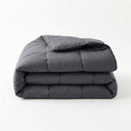 Lazy dekbed percale katoen antraciet 140 x 220 cm, dekbed en overtrek in één voor de slaapkamer