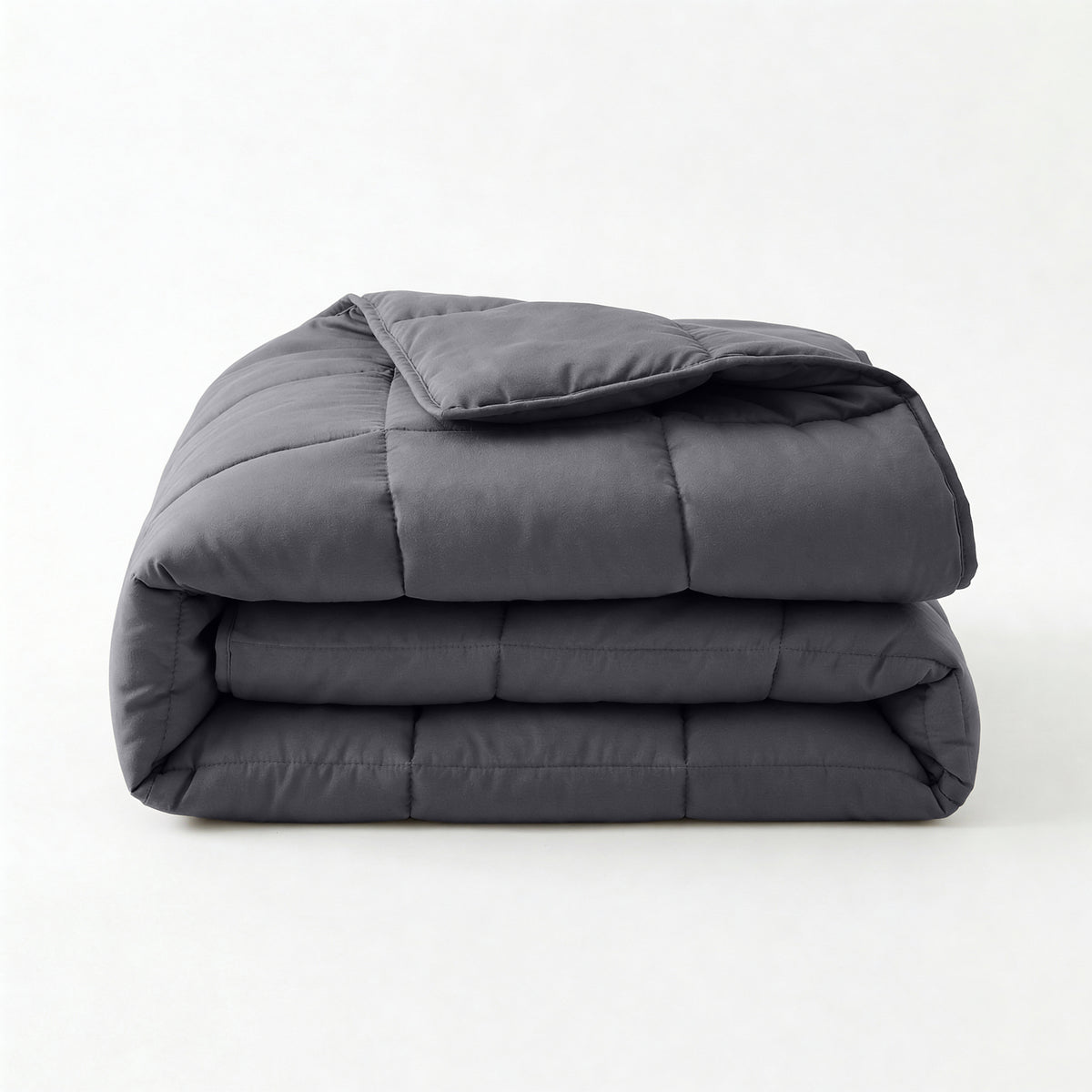 Lazy Dekbed katoen percale antraciet 240 x 220 cm, dekbed en overtrek in één voor tweepersoonsbed