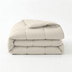 Lazy dekbed alles-in-één percale katoen beige 140 x 220 cm, dekbed en overtrek in één