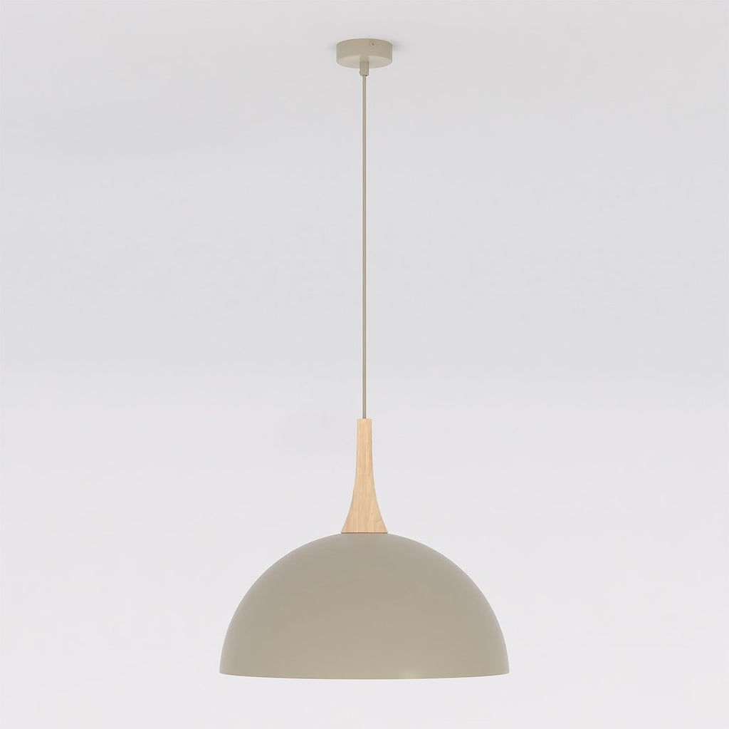 Hanglamp gepoedercoat staal en hout Scandinavisch Nautica beige 40 x 40 cm voor woonkamer of eetruimte