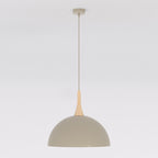 Hanglamp gepoedercoat staal en hout Scandinavisch Nautica beige 40 x 40 cm voor woonkamer of eetruimte