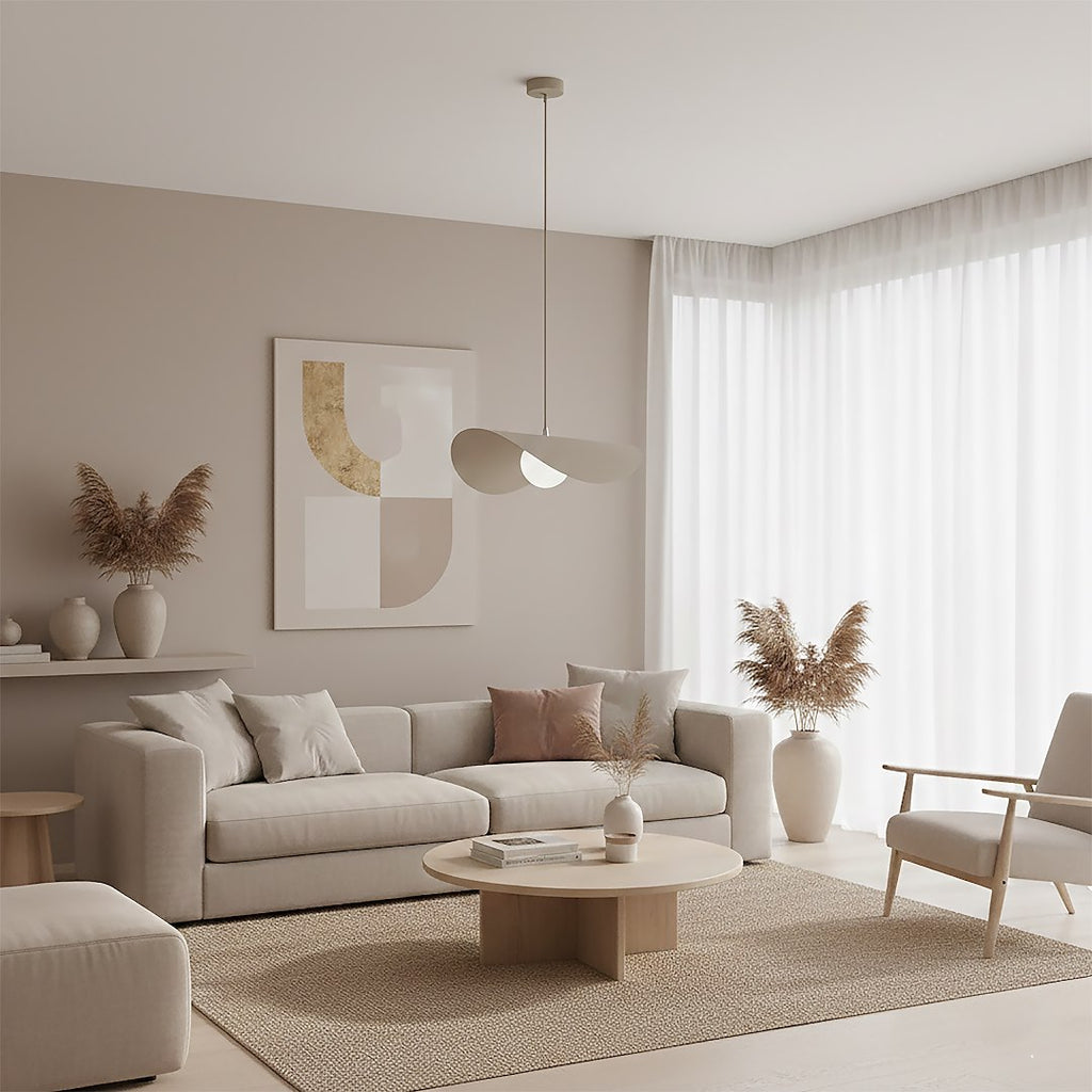 Hanglamp staal glas Ritual modern beige 40 x 40 cm, G9-fitting voor eettafel, woonkamer of slaapkamer