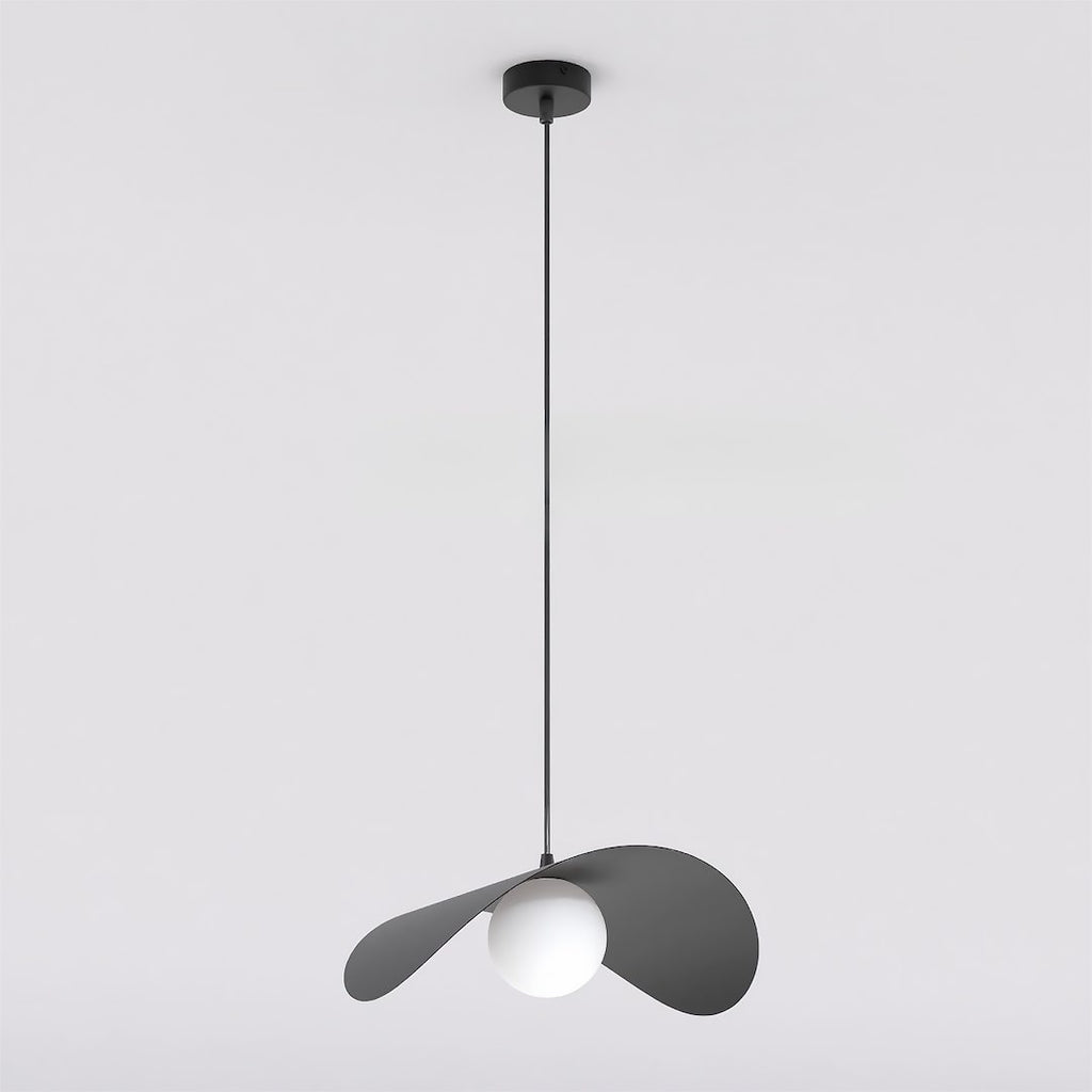 Hanglamp gepoedercoat staal en glas, Ritual, zwart, 40 x 40 cm, 1 lichtpunt voor eettafel en woonkamer
