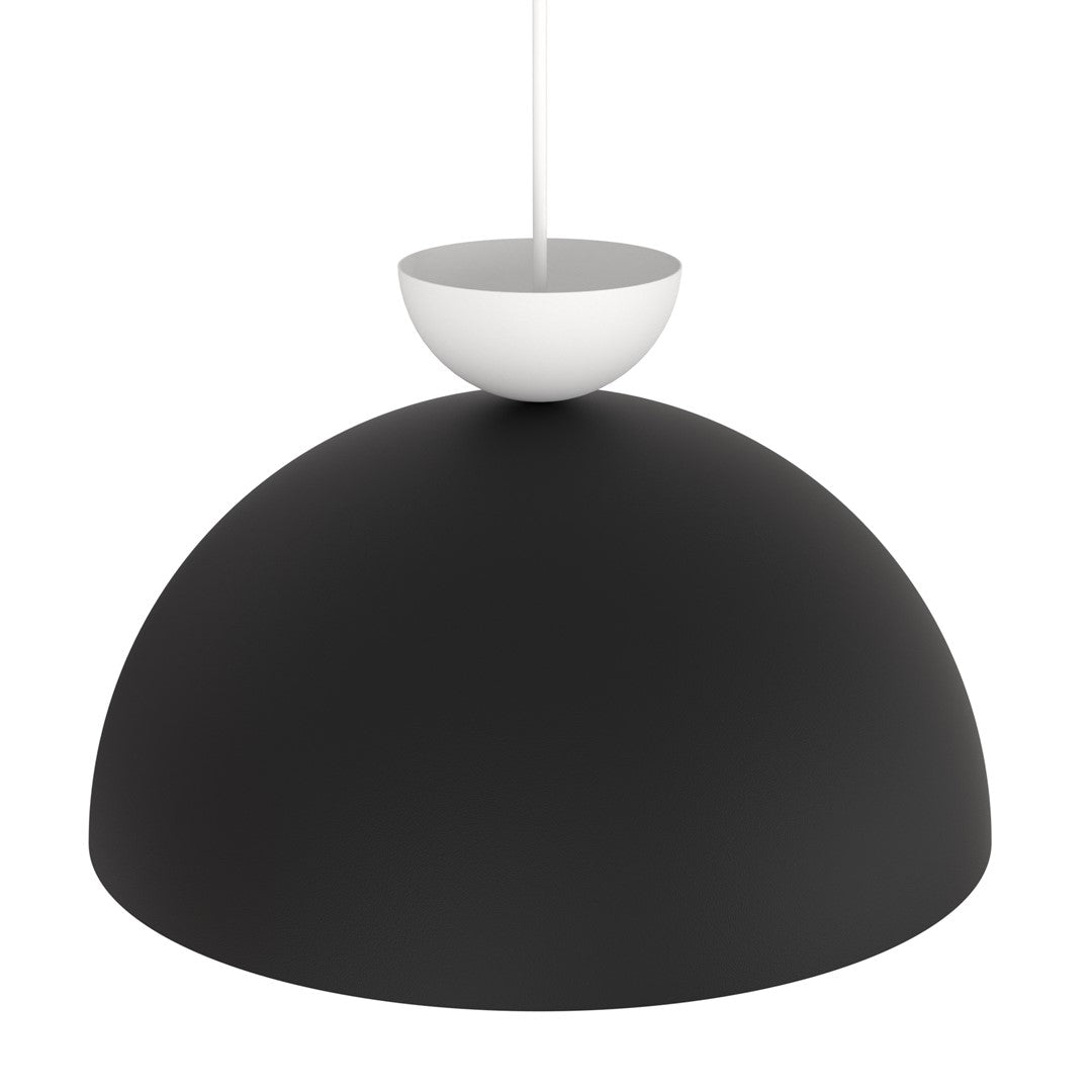 Hanglamp gepoedercoat staal Lunaro industrieel zwart en wit Ø 40 cm, voor eettafel en woonkamer