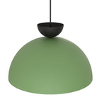 Hanglamp gepoedercoat staal Lunaro industrieel, groen met zwarte details – Ø 40 cm, verstelbare ophanging