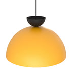 Hanglamp gepoedercoat staal industrieel Lunaro oranje met zwart, Ø 40 cm, voor eettafel of woonkamer