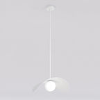 Hanglamp gepoedercoat staal en glas Ritual, wit, 40 x 40 cm, verstelbare hoogte, voor woonkamer, slaapkamer en eetruimte