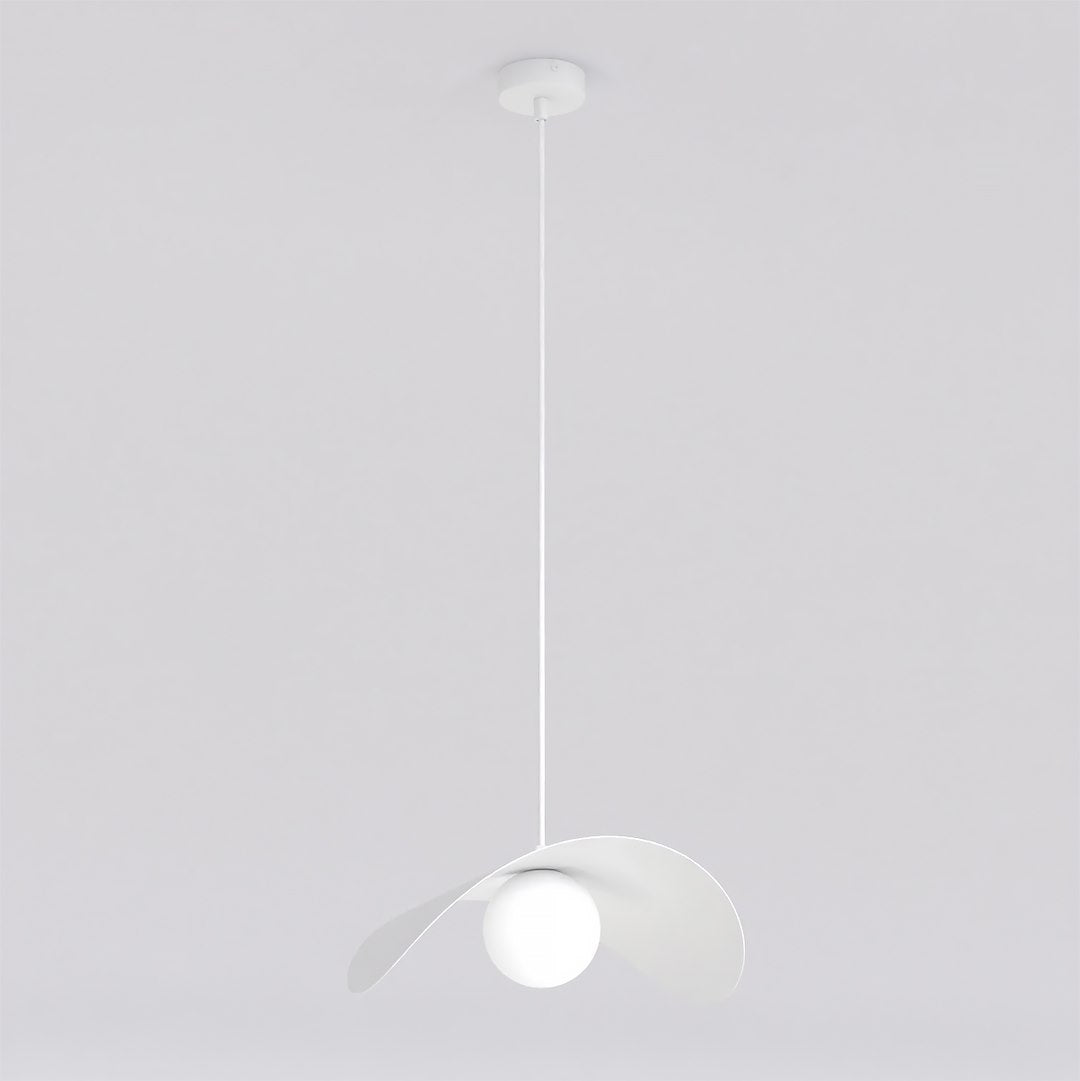 Hanglamp gepoedercoat staal en glas Ritual, wit, 40 x 40 cm, verstelbare hoogte, voor woonkamer, slaapkamer en eetruimte