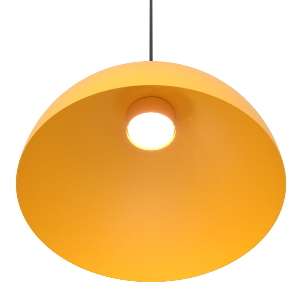 Hanglamp gepoedercoat staal industrieel Lunaro oranje met zwart, Ø 40 cm, voor eettafel of woonkamer