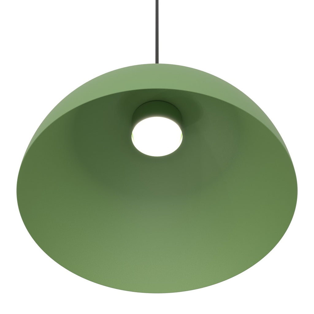 Hanglamp gepoedercoat staal Lunaro industrieel, groen met zwarte details – Ø 40 cm, verstelbare ophanging