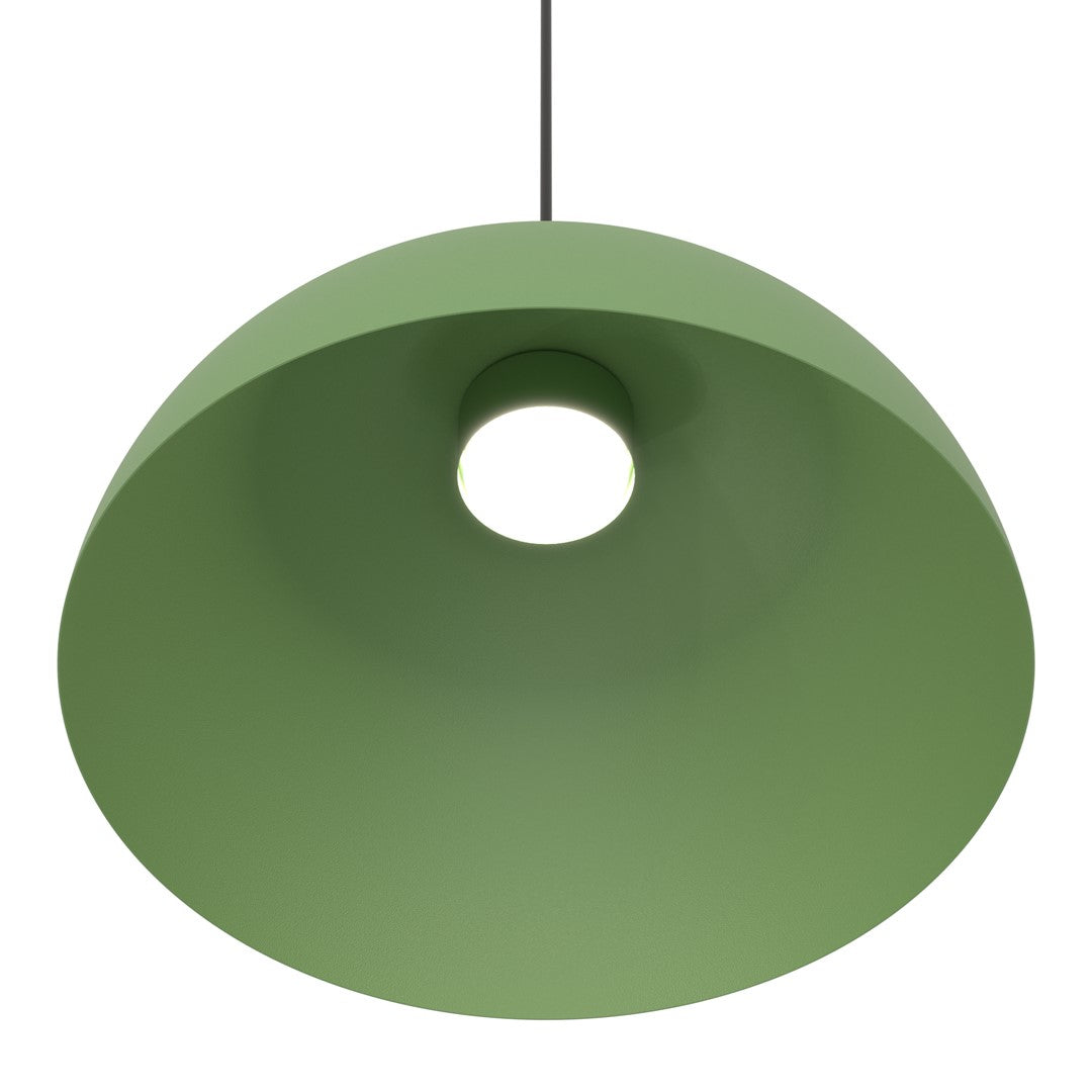 Hanglamp gepoedercoat staal Lunaro industrieel, groen met zwarte details – Ø 40 cm, verstelbare ophanging