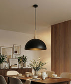 Hanglamp gepoedercoat staal en hout Nautica, zwart, Scandinavisch, 40 x 40 cm, woonkamer en eetkamer