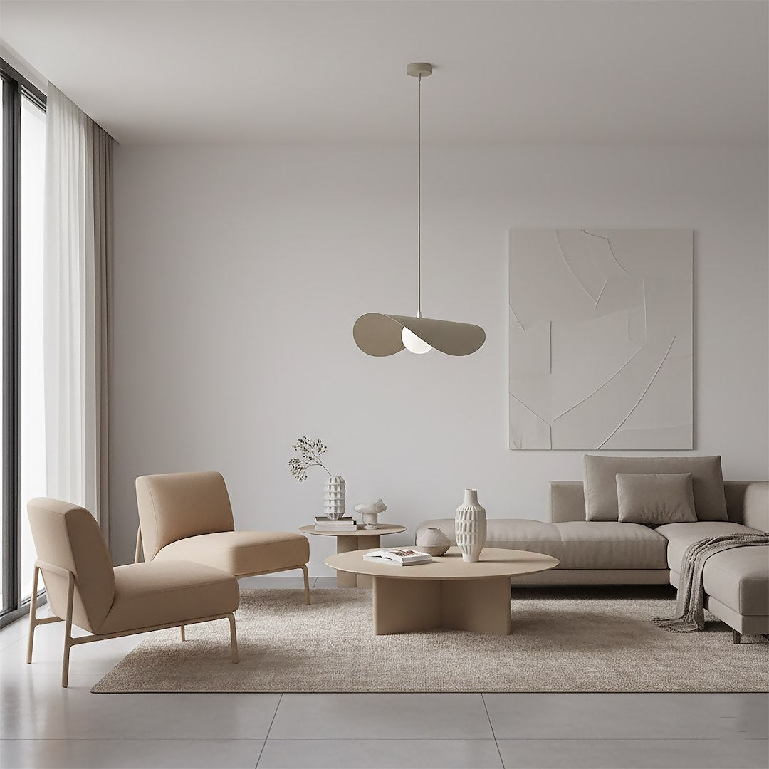 Hanglamp staal glas Ritual modern beige 40 x 40 cm, G9-fitting voor eettafel, woonkamer of slaapkamer