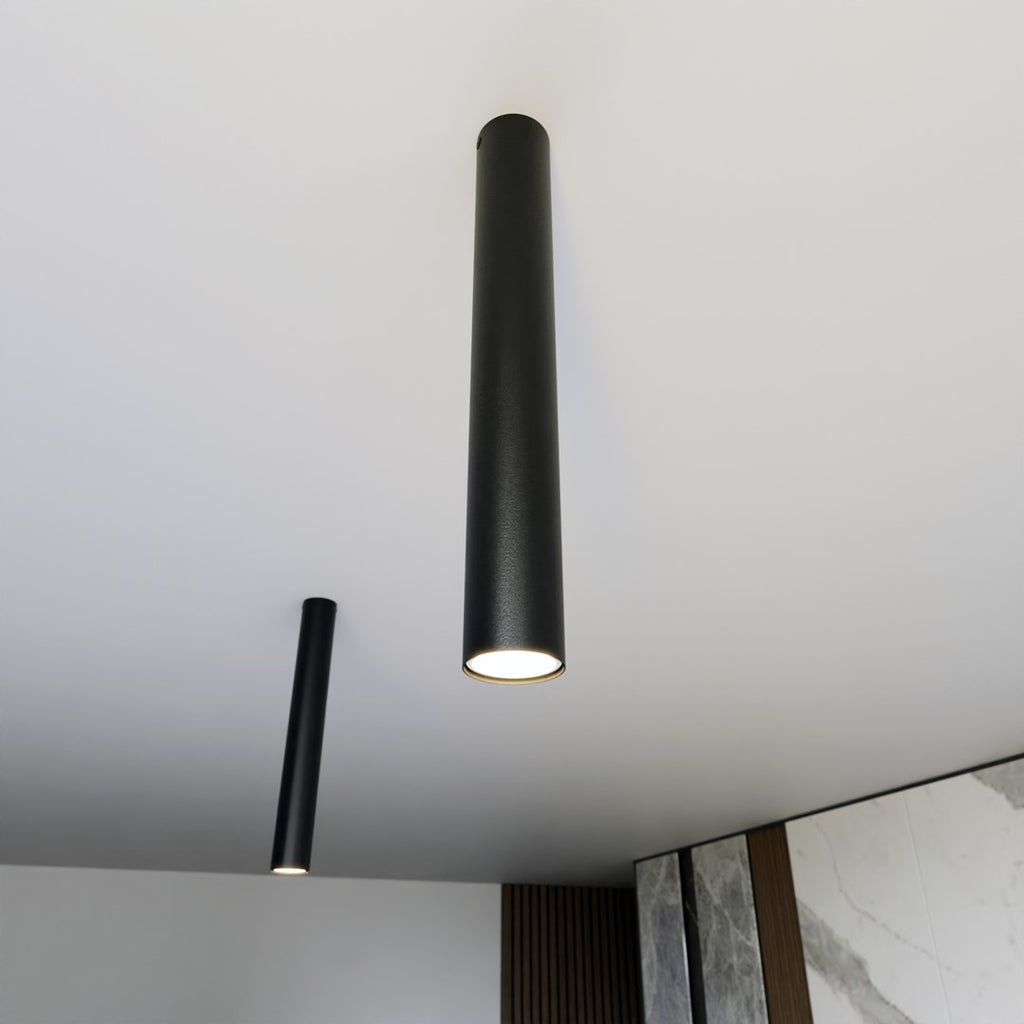 Plafondlamp spot gepoedercoat staal minimalistisch zwart Ø 6 x 45 cm, voor woonkamer, gang en keuken