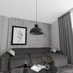 Hanglamp gepoedercoat staal industrieel Lunaro zwart Ø 40 cm, verstelbare hoogte