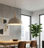 Hanglamp gepoedercoat staal en hout Scandinavisch Nautica beige 40 x 40 cm voor woonkamer of eetruimte