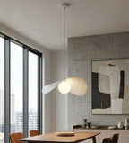 Hanglamp gepoedercoat staal en glas Ritual, wit, 40 x 40 cm, verstelbare hoogte, voor woonkamer, slaapkamer en eetruimte