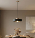 Hanglamp gepoedercoat staal en hout Scandinavisch Kivi zwart 35 x 35 cm, voor woonkamer of eetkamer